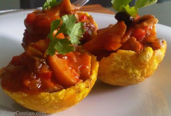 Volteos de Lambi o Tostones rellenos de Lambi